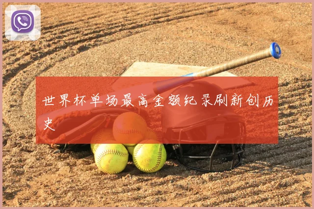 世界杯单场最高金额纪录刷新创历史